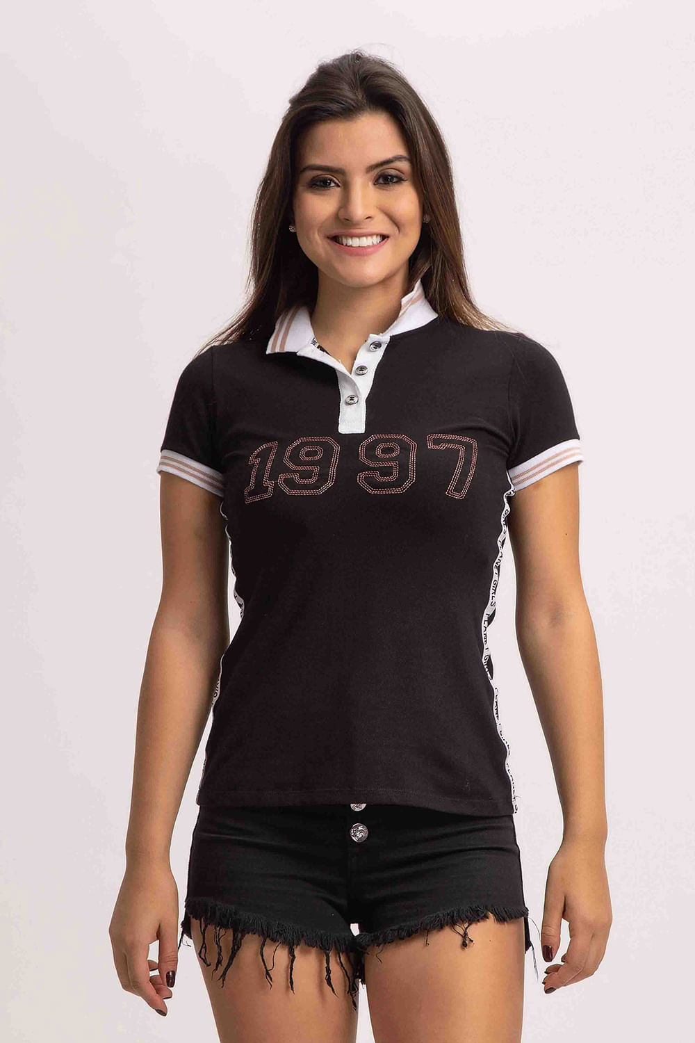 blusa polo feminina planet girl