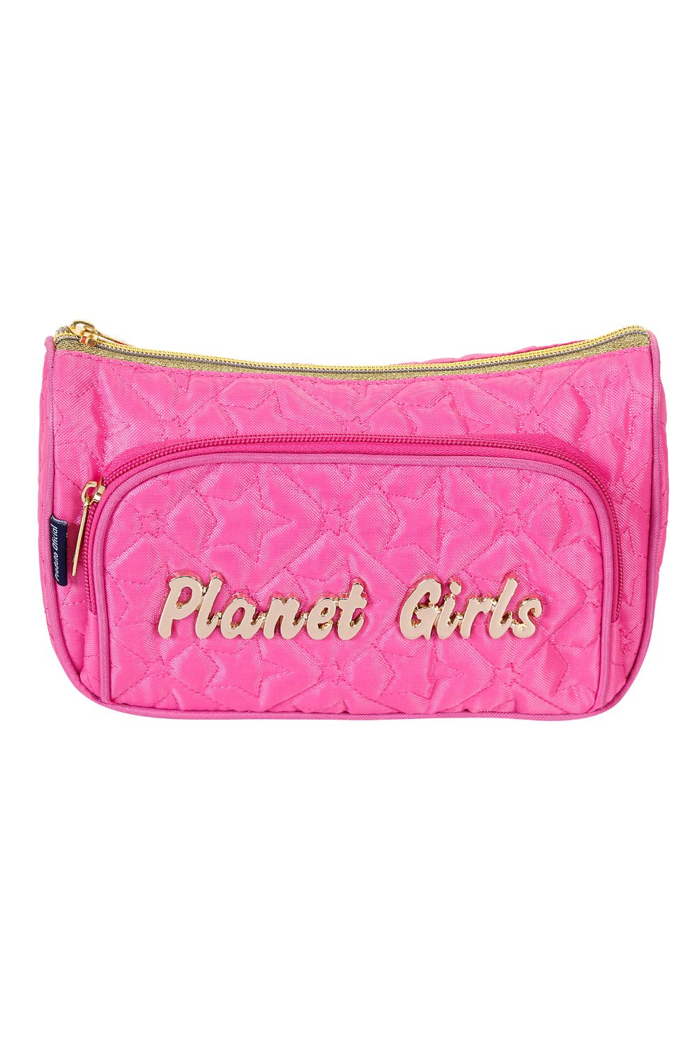 Estojo Feminino Matelassê Com Divisória Planet Girls Rosa Médio