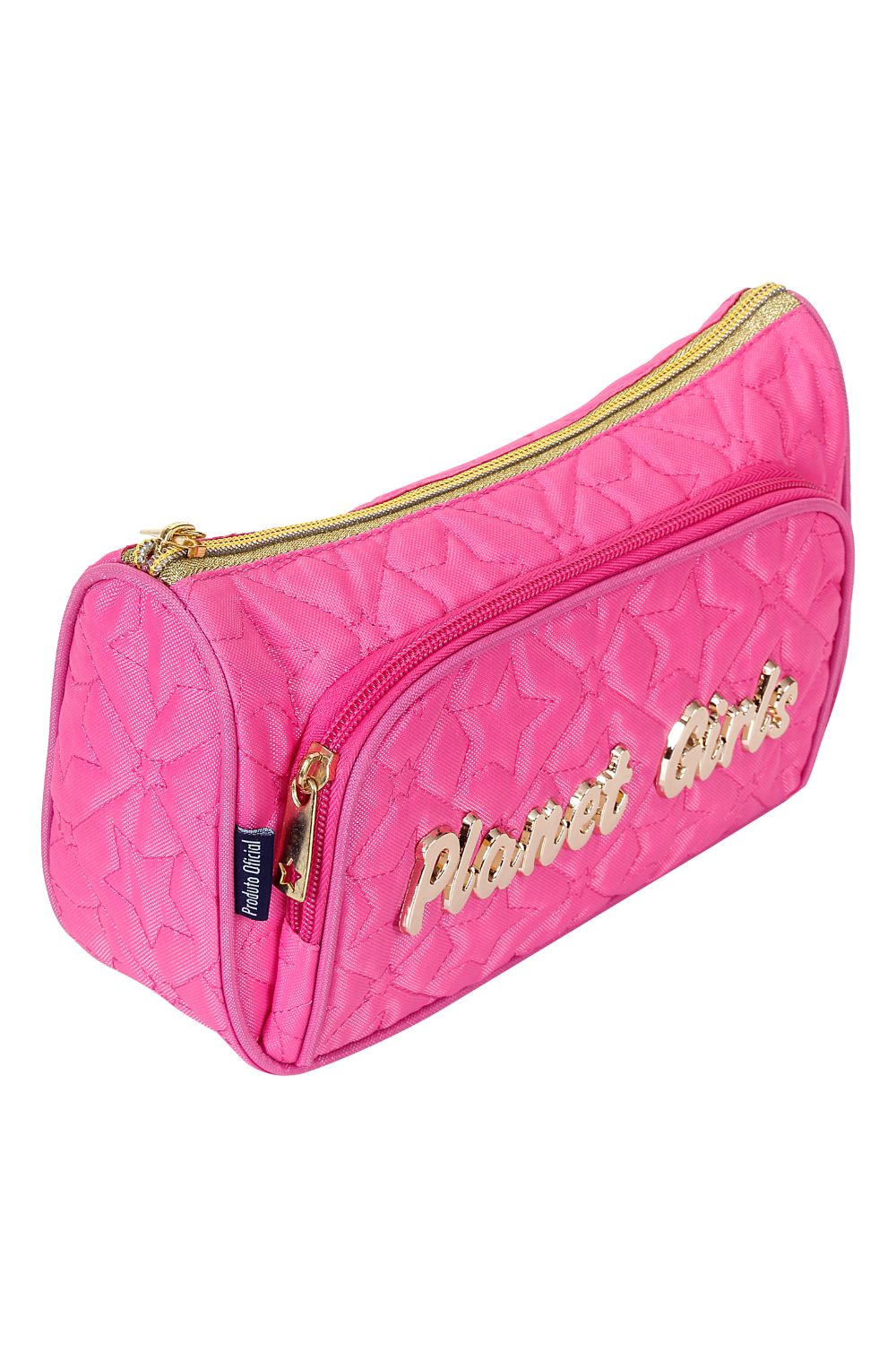 Estojo Feminino Matelassê Com Divisória Planet Girls Rosa Médio 2