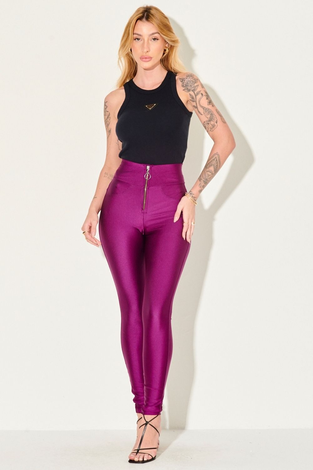 Calça Skinny Feminina Helanca Up Glam Zíper Planet Girls - Planet Girls