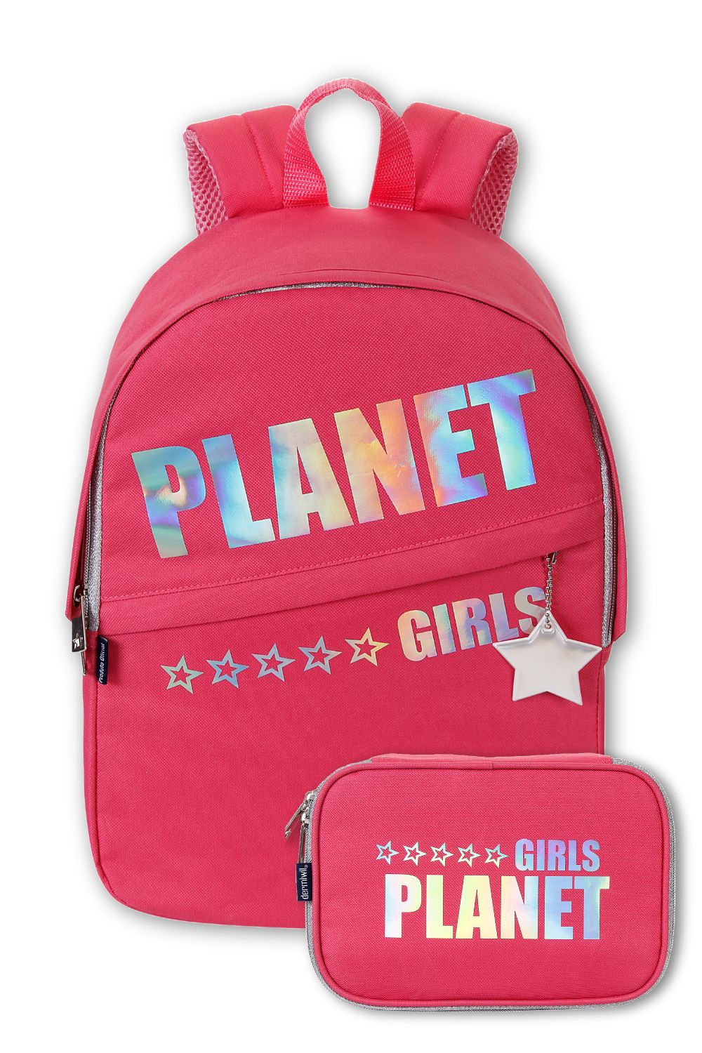 Kit Mochila e Estojo Logo Holográfico Planet Girls