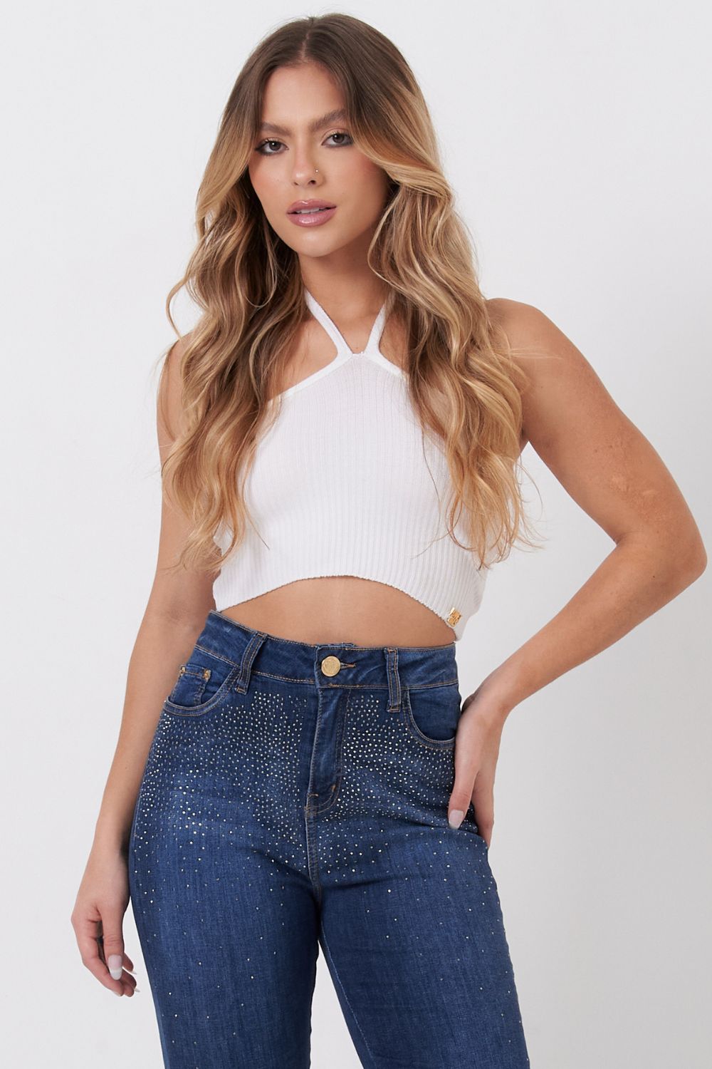Cropped Feminino Tricot Amarração Planet Girls - Planet Girls