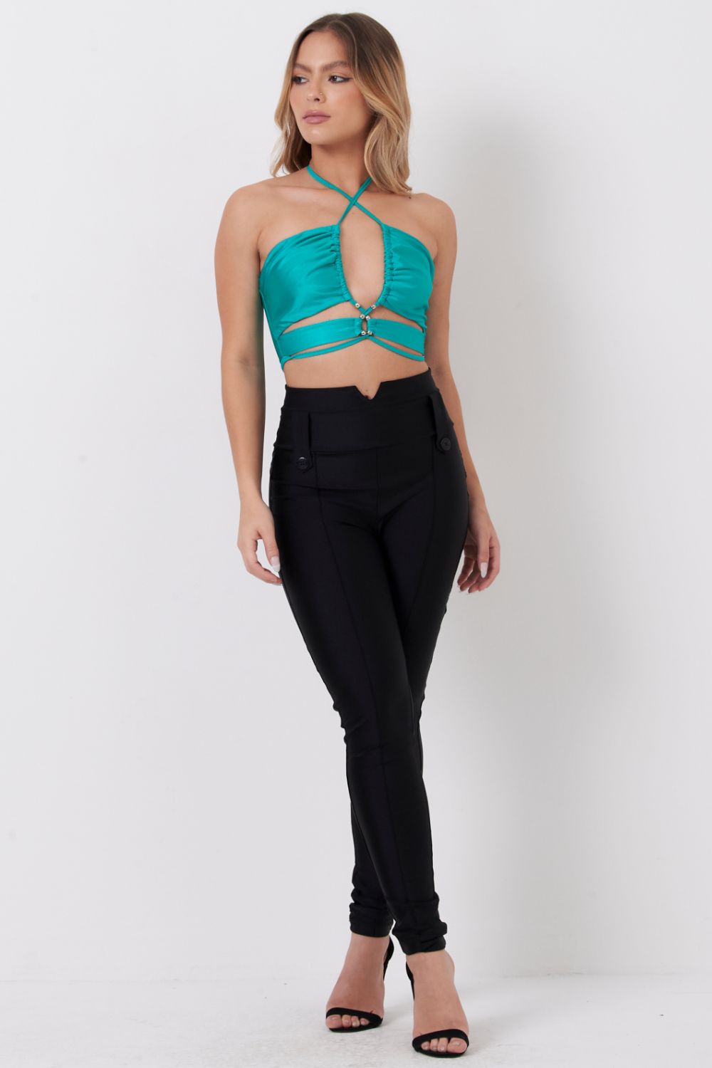 Top Feminino Up Glam Com Ponteiras Planet Girls Verde Médio 3