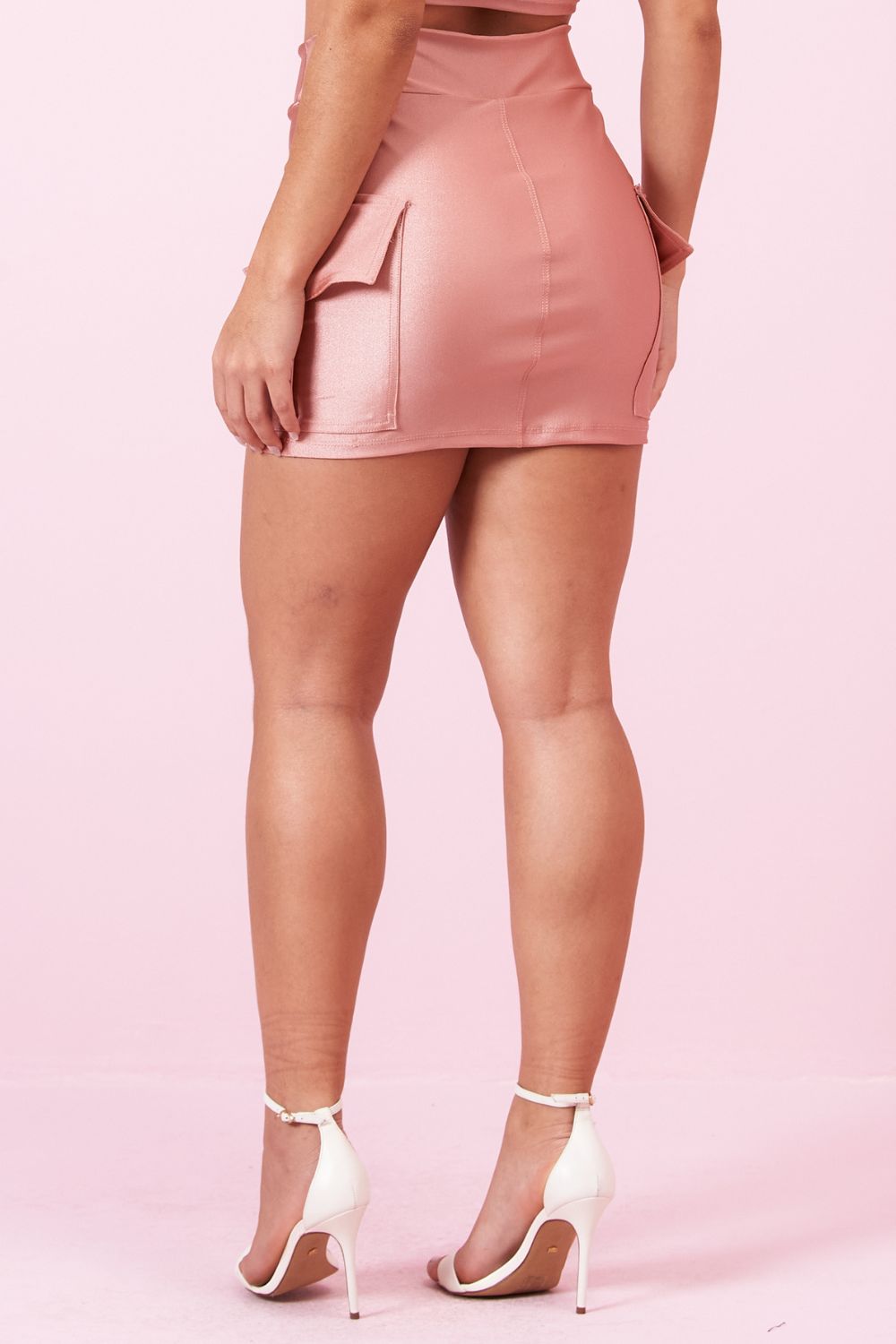 Short Saia Up Glam Com Bolso Cargo Planet Girls Rosa 4