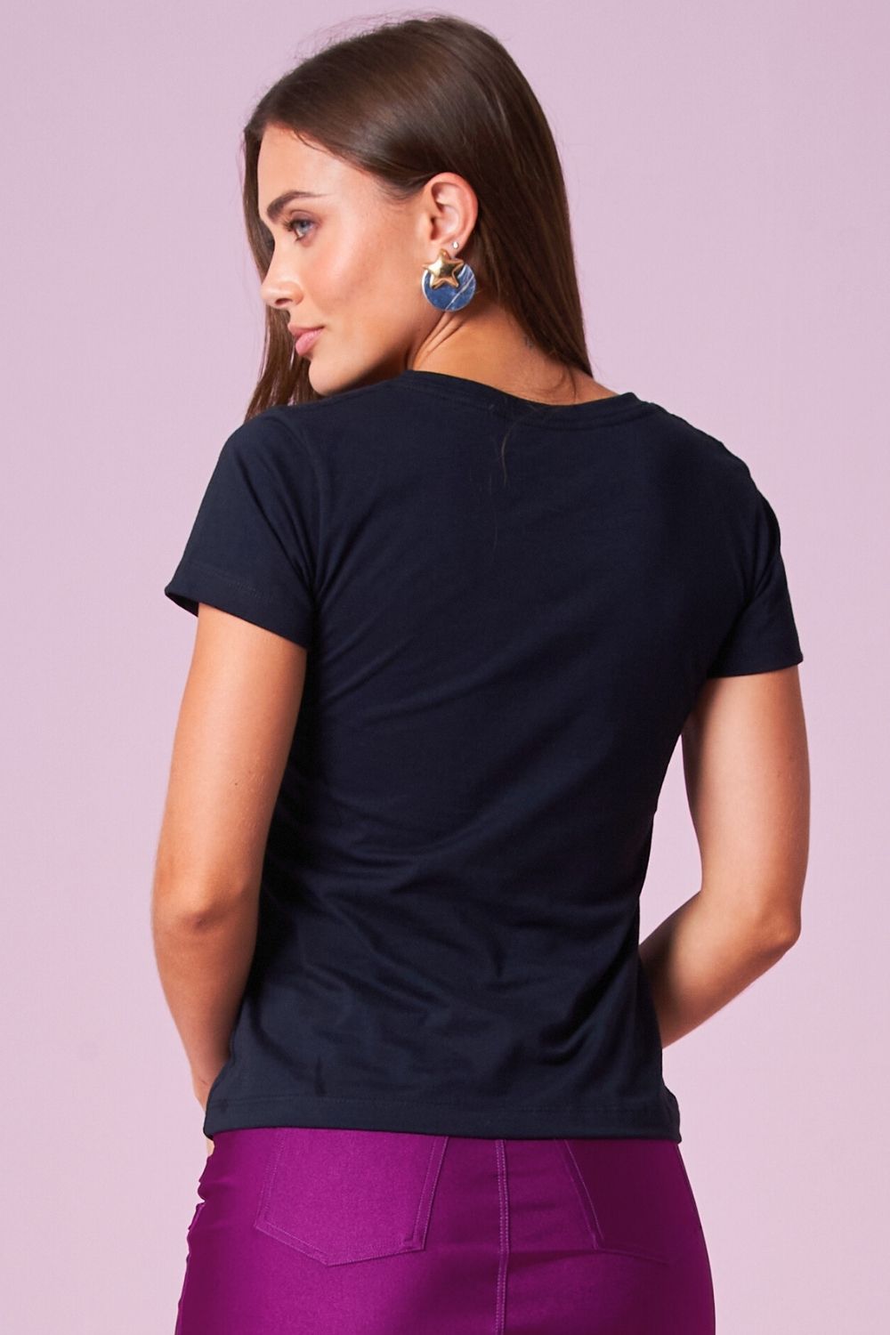 Camiseta Feminina Logo Cursivo Planet Girls Preto 2