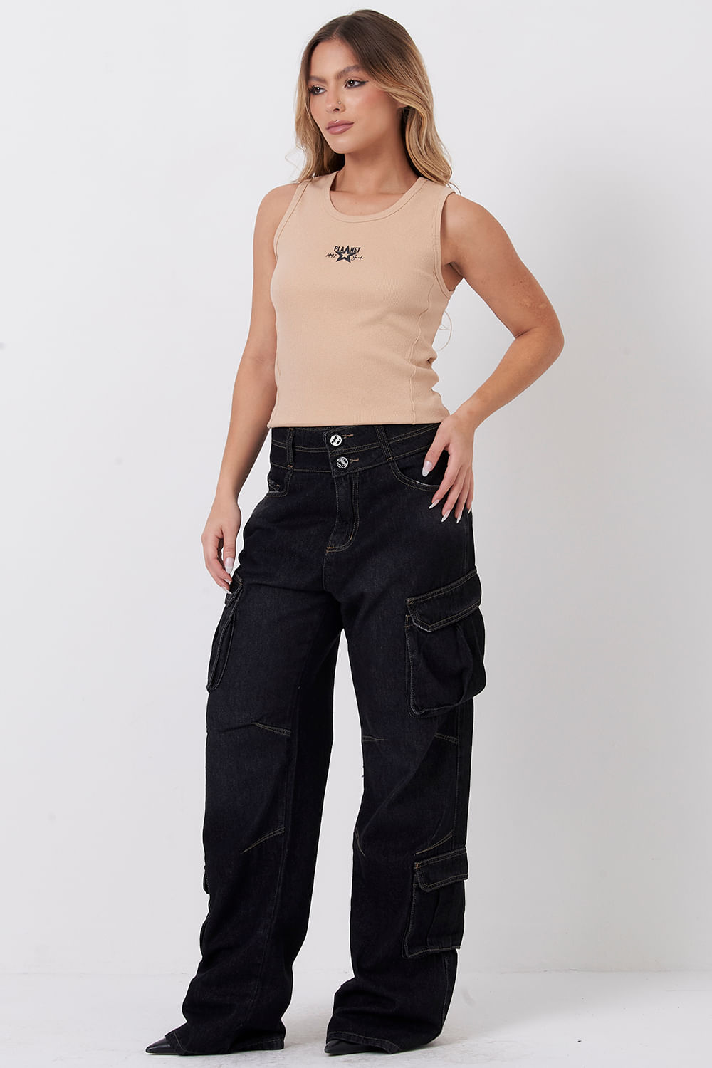 Regata Feminina Cropped 1997 Planet Girls Marrom Médio 3