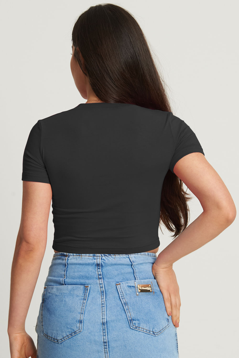 Cropped Feminino Logo Mini Planet Girls Preto 2