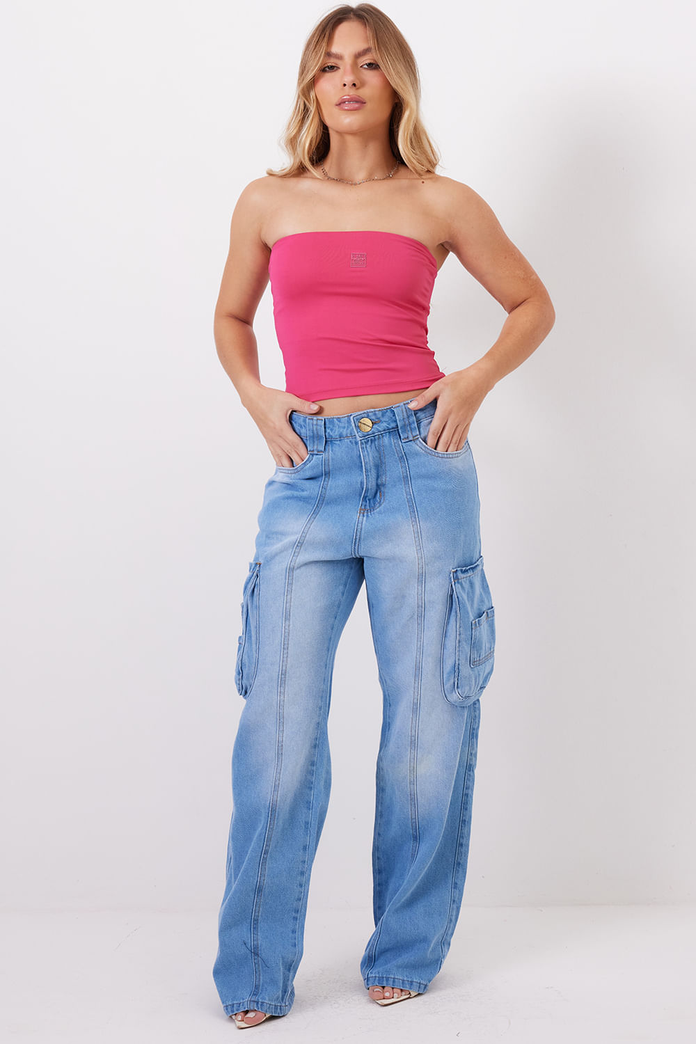 Top Sem Alça You Poliamida Planet Girls Pink 3