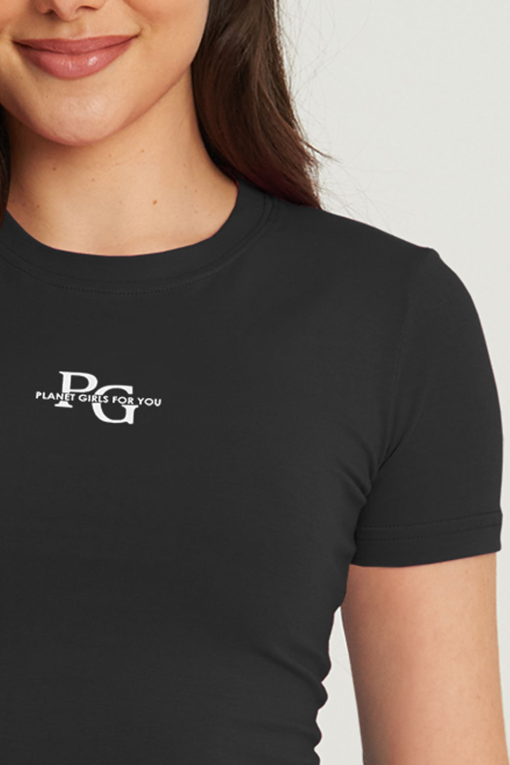 Cropped Feminino Logo Mini Planet Girls Preto 3