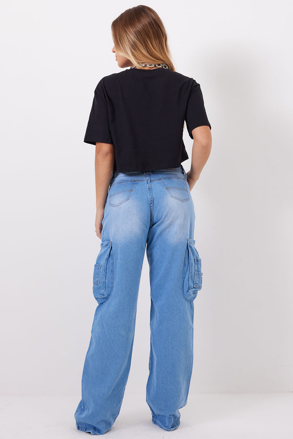 T-Shirt Cropped Feminina Planet Girls Preto 4