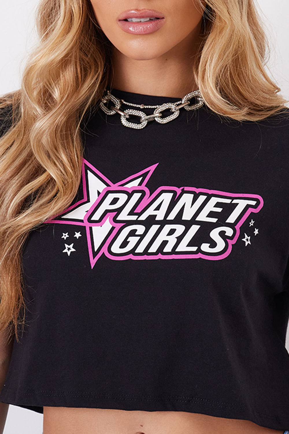 T-Shirt Cropped Feminina Planet Girls Preto 5