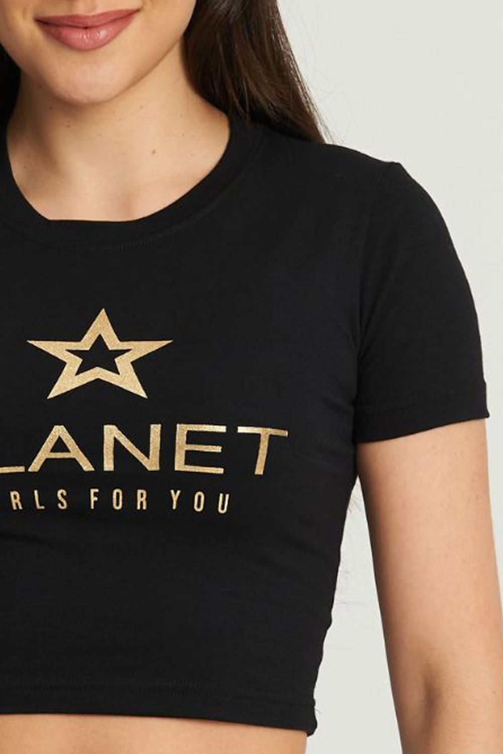 Cropped Feminino Logo Star Planet Girls Preto 5
