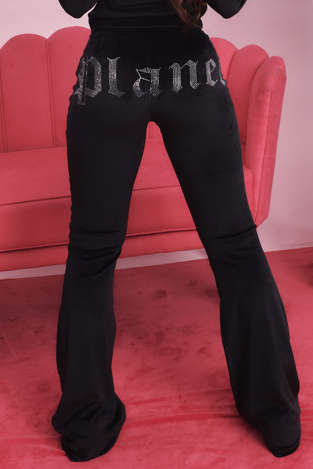 Conjunto Blusa e Calça Com Strass Planet Girls Preto 4