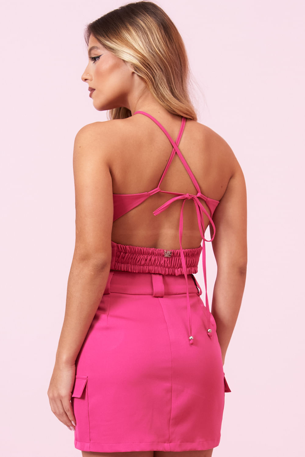 Cropped Alfaiataria Venetta Planet Girls Rosa 2
