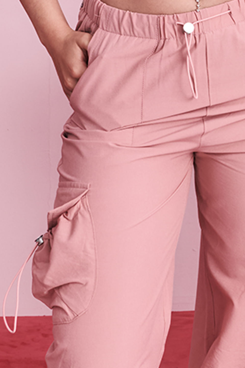 Calça Feminina Jogger Bolso Lateral Planet Girls Rosa 3