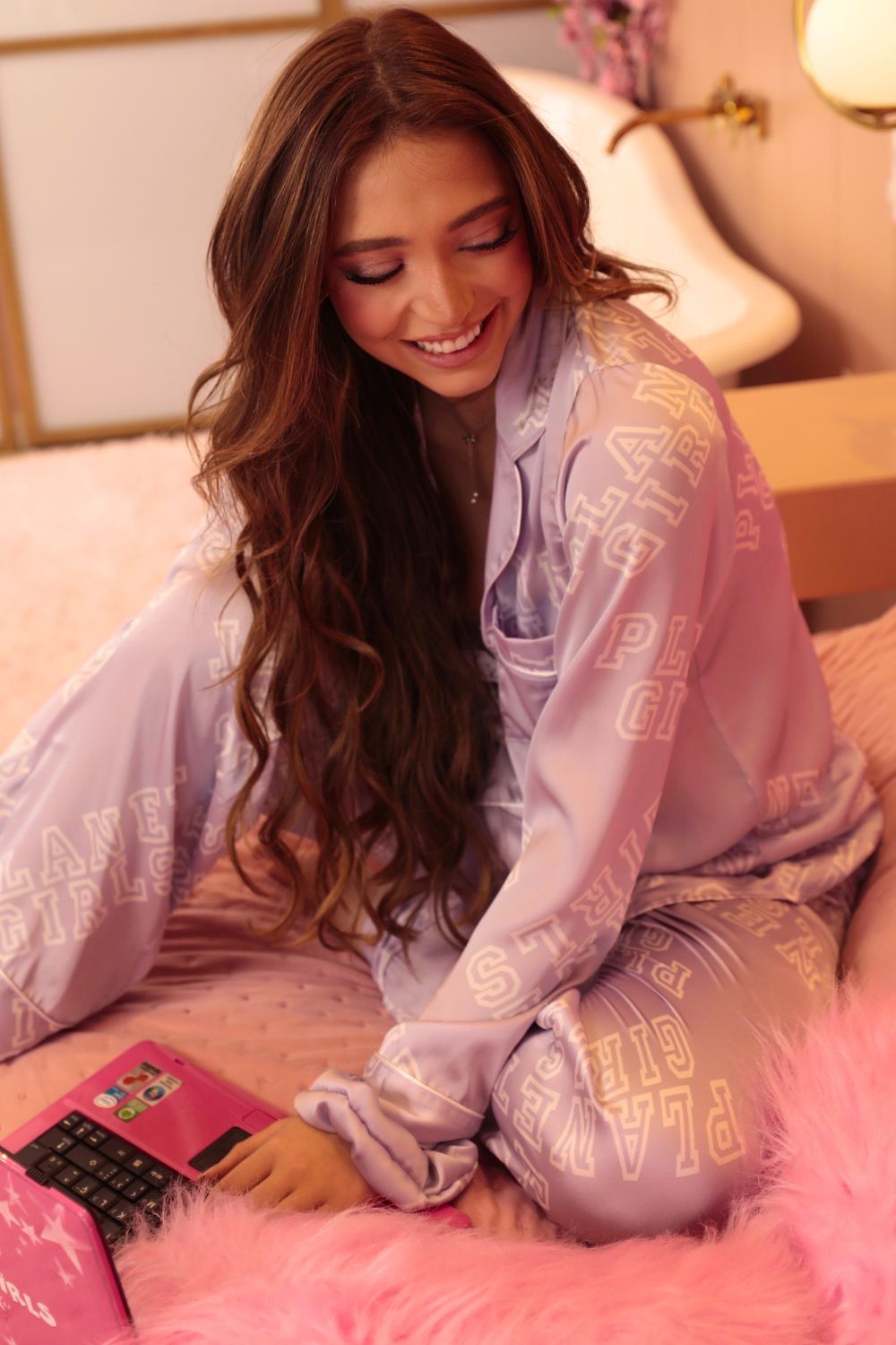 Conjunto Pijama Longo Feminino Estampado Planet Girls Roxo 2