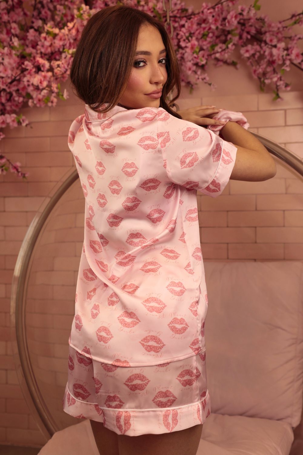 Pijama Feminino Estampa Beijinho Planet Girls Rosa 2