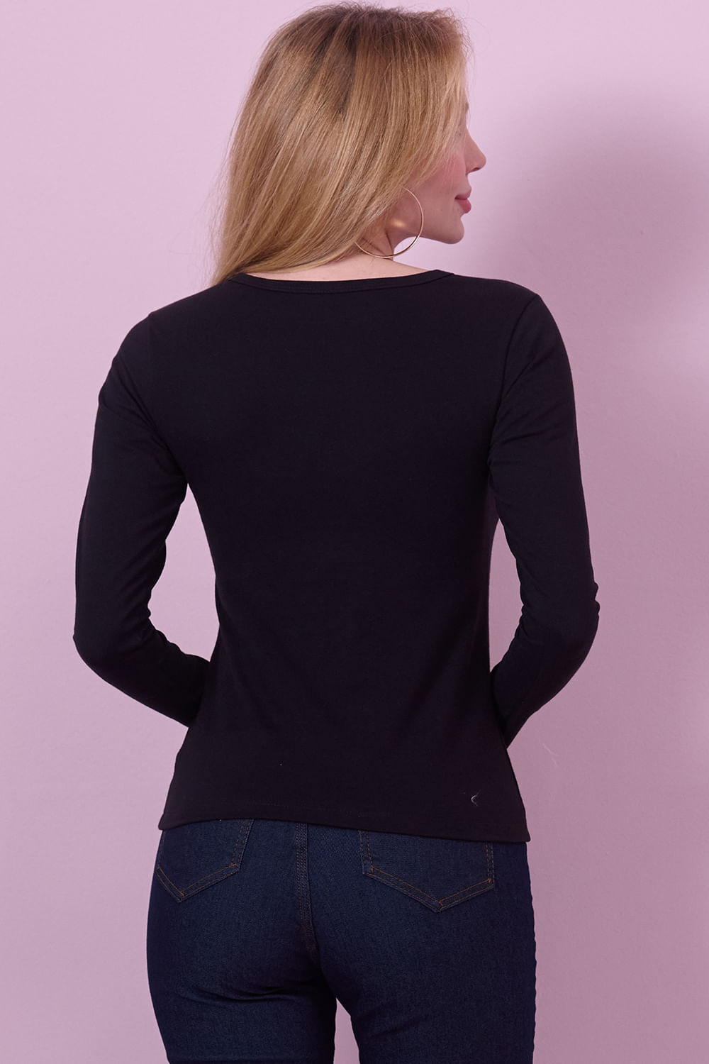 Camiseta Feminina Manga Longa Planet Girls Preto 2