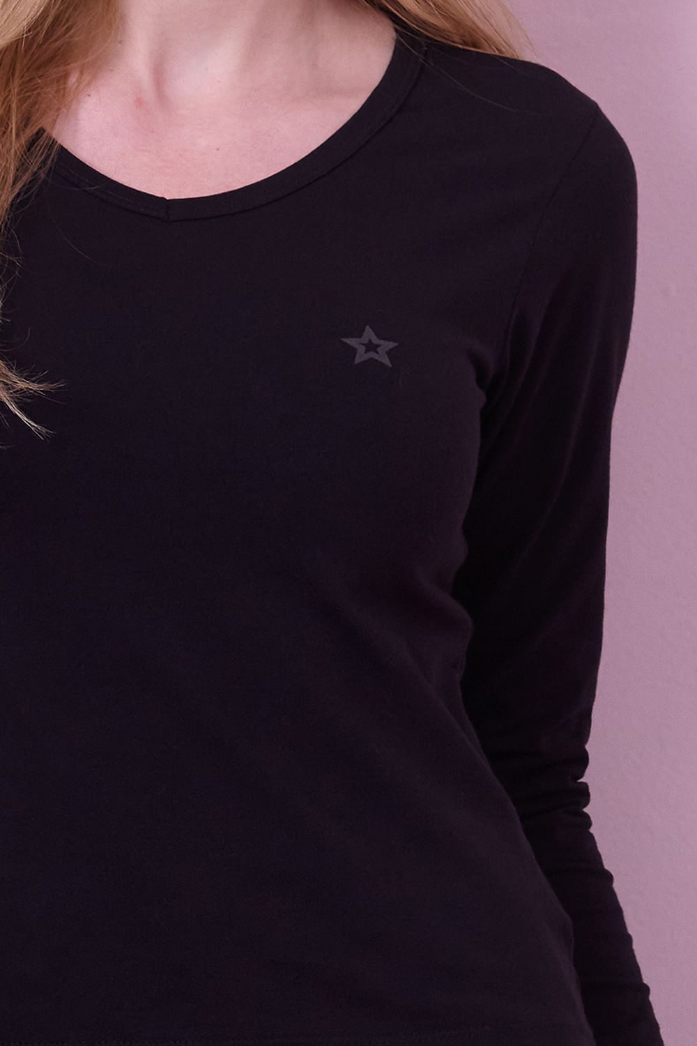 Camiseta Feminina Manga Longa Planet Girls Preto 3