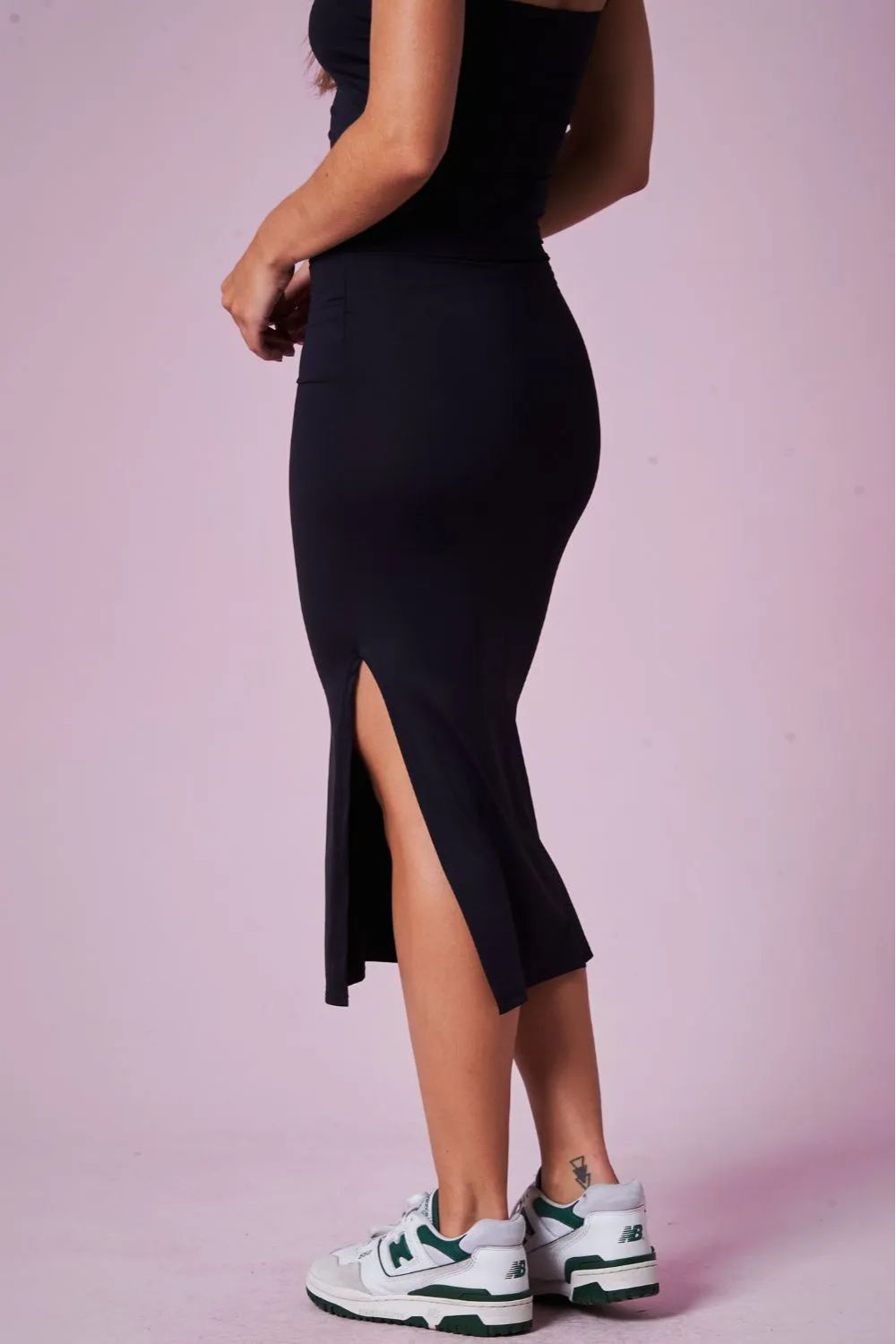 Saia Midi Poliamida Planet Girls Preto 4