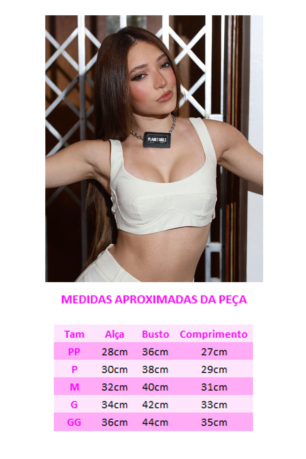 Top Alfaiataria Girl Boss Planet Girls Branco 6