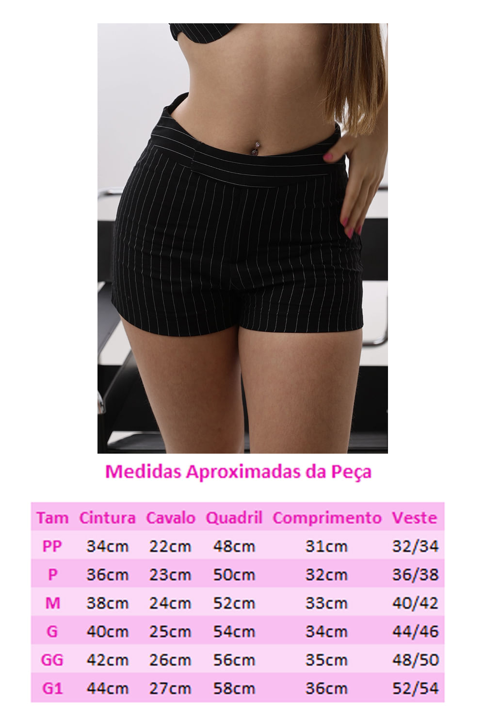 Short Feminino Risca de Giz Girl Boss Planet Girls Preto 6