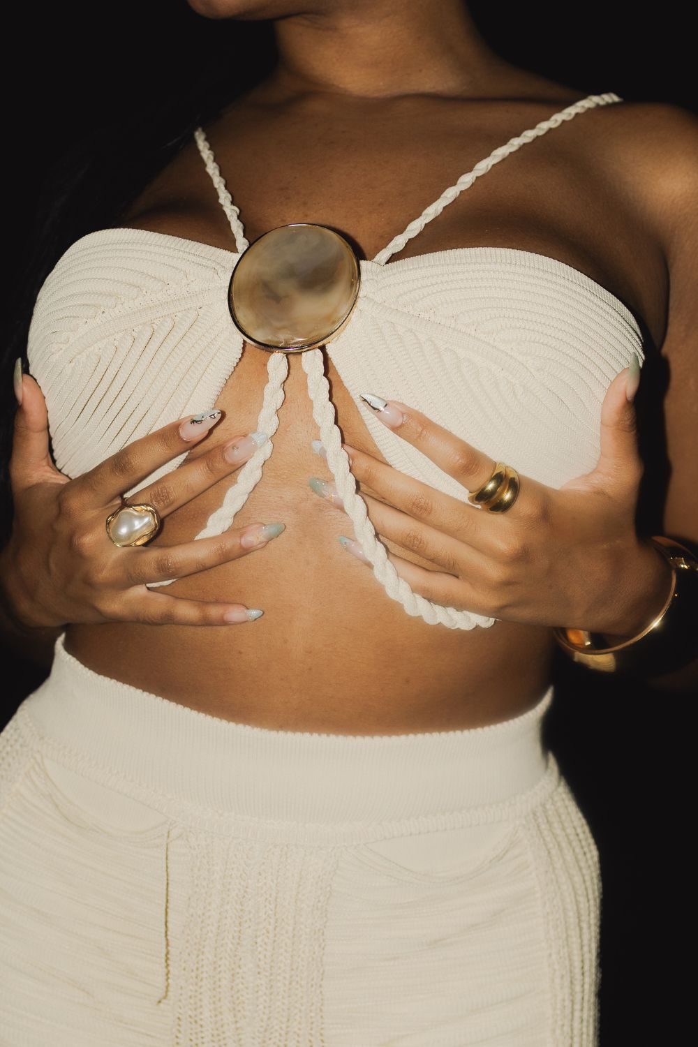 Conjunto Top e Calça em Tricô Planet Girls Bege 3