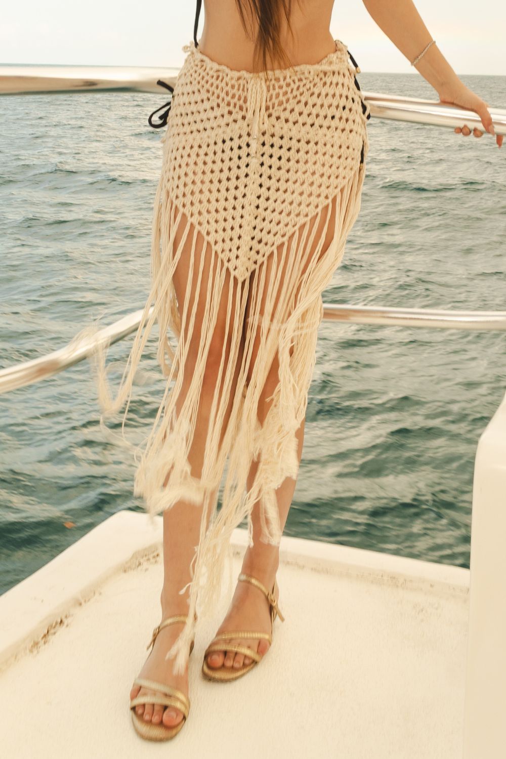 Conjunto Top e Saia Tricô Planet Girls Bege 2