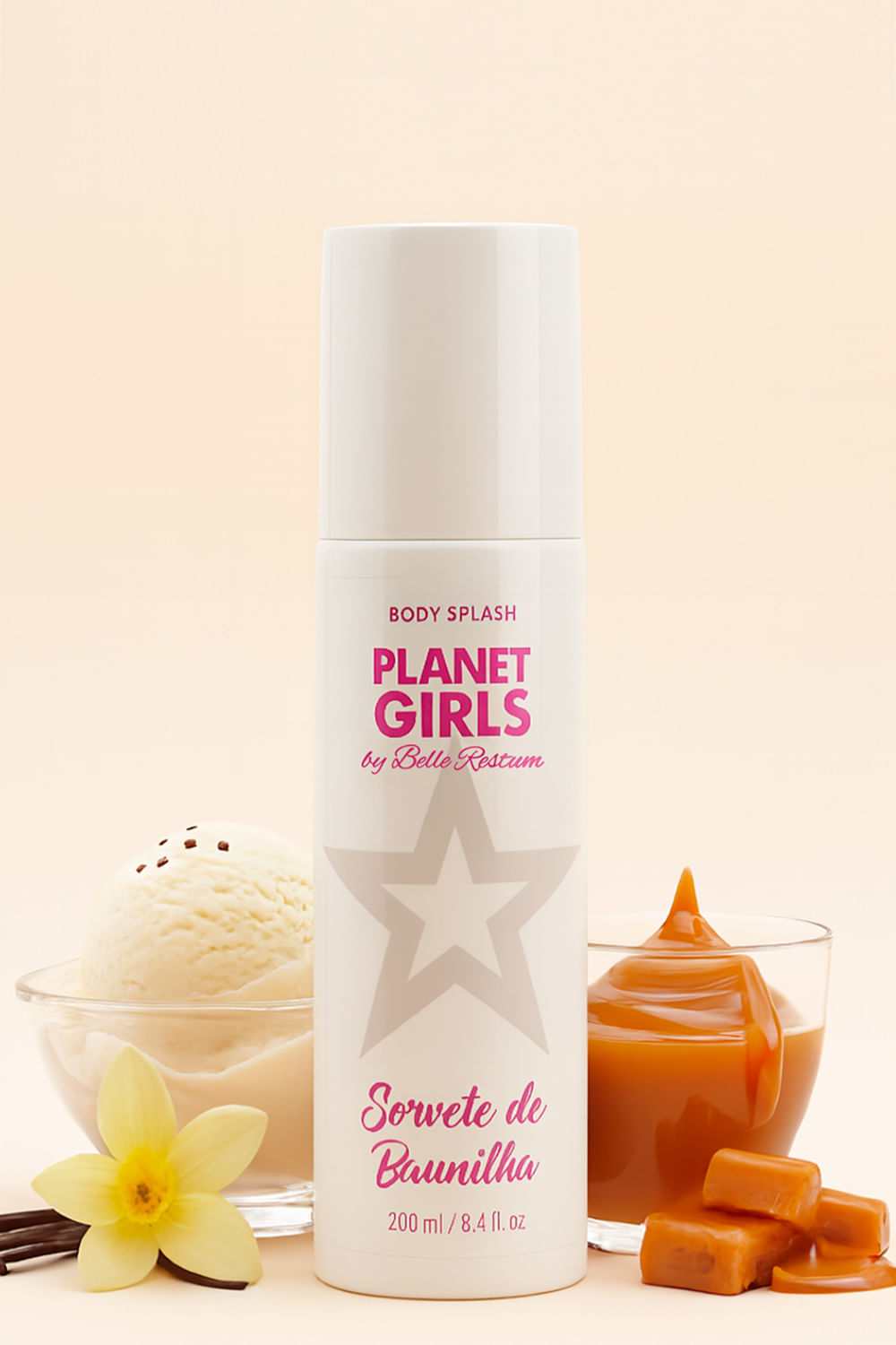 Body Splash Baunilha Planet Girls Bege Claro
