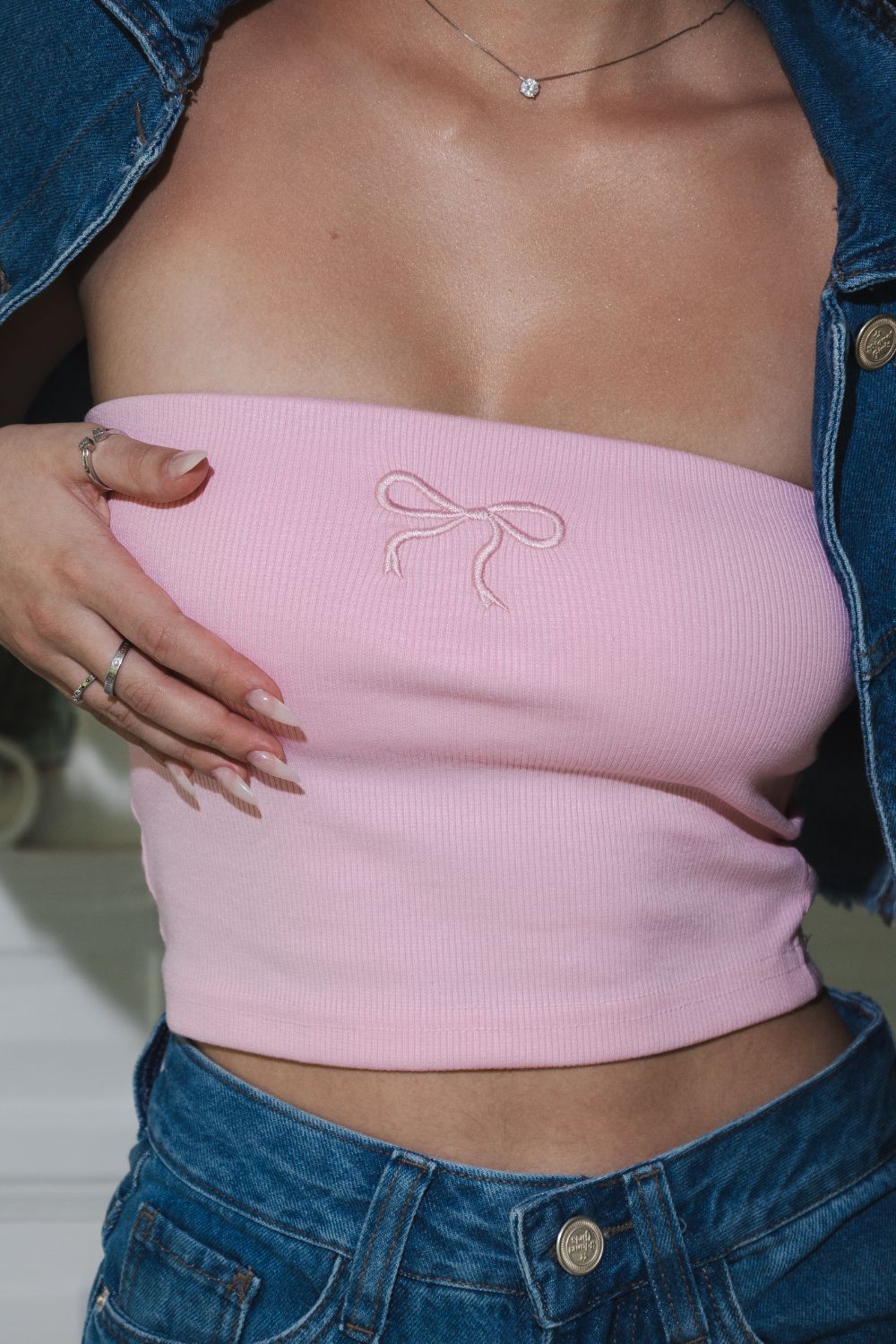 Cropped Sem Alça Planet Girls Rosa 4