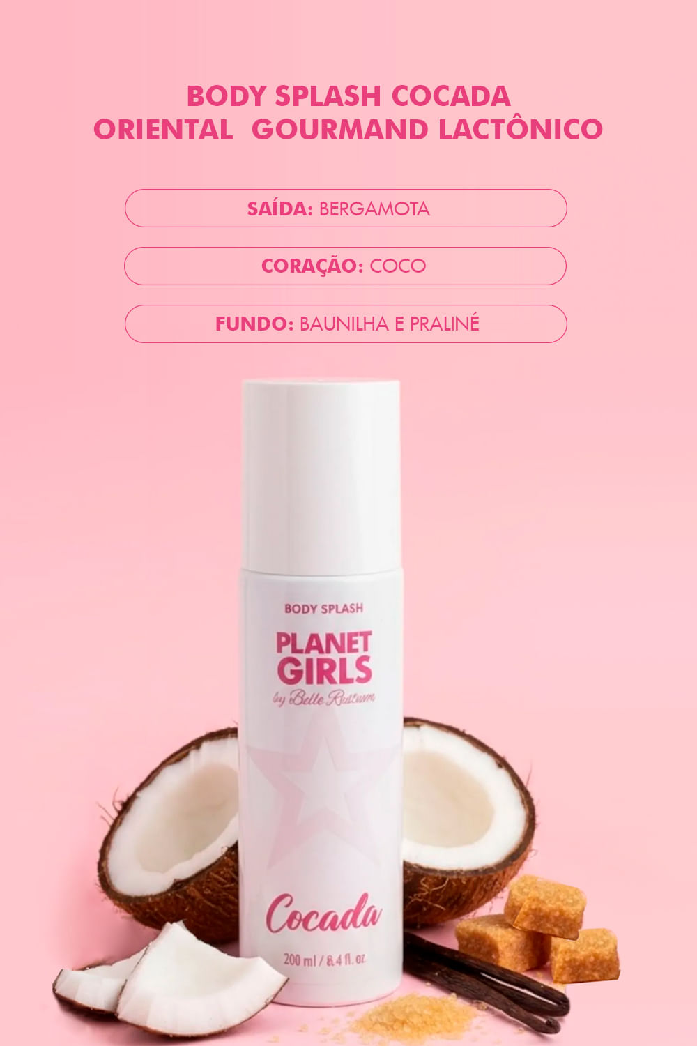 Body Splash Doce de Cocada Planet Girls Branco 2