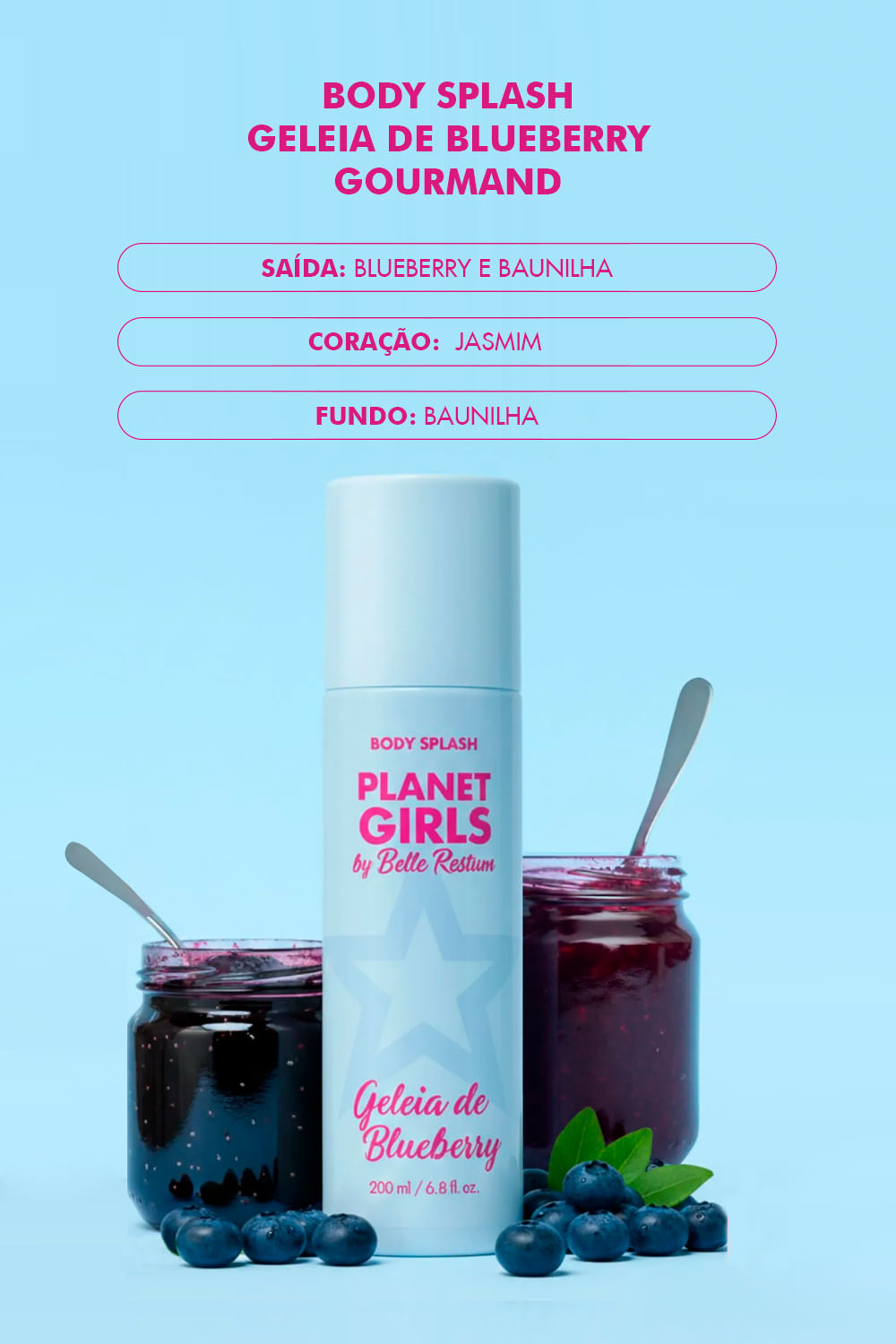 Body Splash Blueberry Planet Girls Azul Claro 2