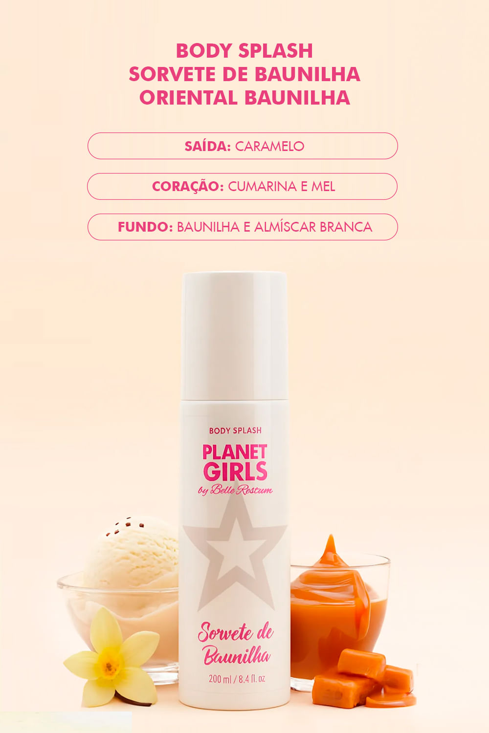 Body Splash Baunilha Planet Girls Bege Claro 2