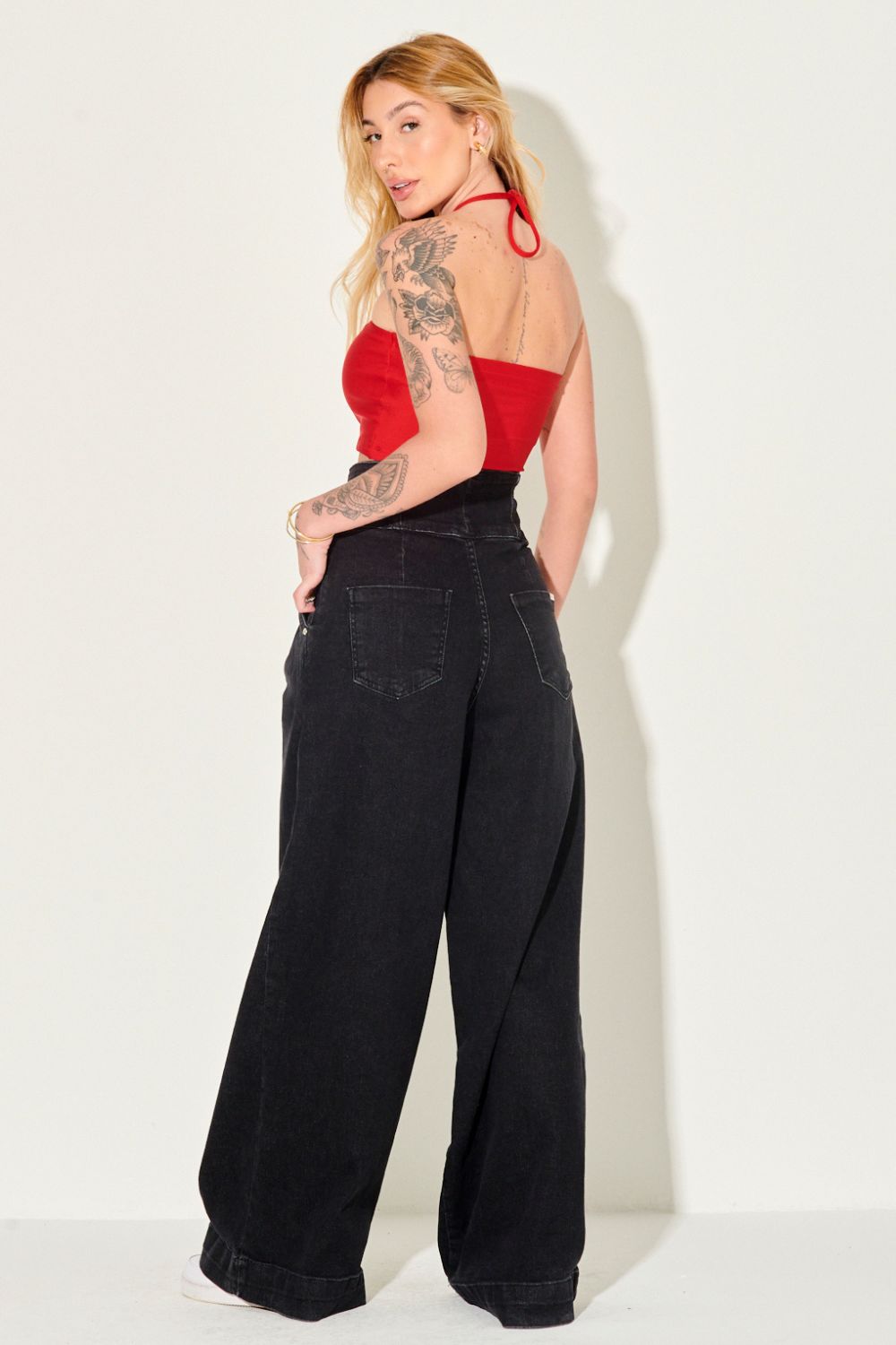 Top Faixa Up Glam Liso Amarração Planet Girls Vermelho Médio 4
